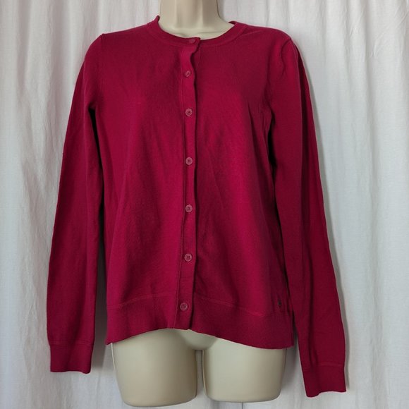 Eddie Bauer Hot Pink Front Button Sweater Size Small - Picture 8 of 11